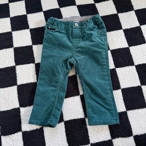 H&M Baby Corduroy Pants 9-12M Green Adjustable Waist Casual‎ Everyday